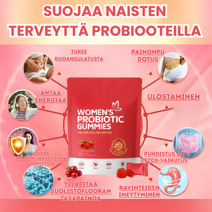 Karpalo-probioottikumikarkit naisten tasapainoon